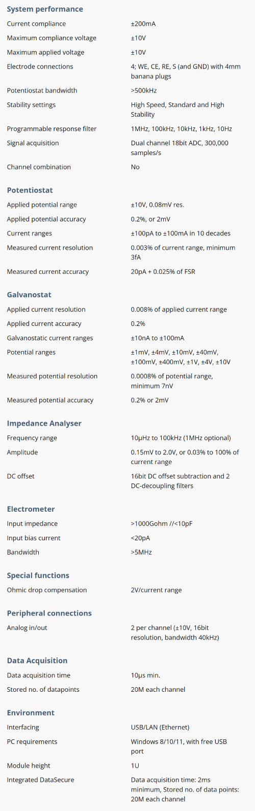 Specifications_OctoStat200